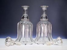 Load image into Gallery viewer, A set of four 'Newcastle Bell' Shape Pillar Moulded Glass decanters. Late 19th century