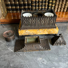 Load image into Gallery viewer, A French Restoration period bronze gothic inkstand. Circa 1820