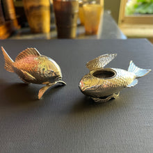 Load image into Gallery viewer, A vintage Japanese sterling silver Koi fish salt and pepper. 20th century