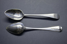Load image into Gallery viewer, A rare set of six George III Sterling Silver Old English pattern teaspoons Newcastle circa 1810