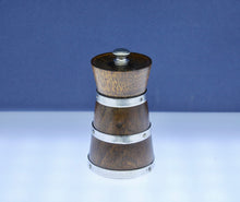 Load image into Gallery viewer, Edwardian Sterling Silver and Oak Milk Churn Pepper Grinder. Birmingham 1912.