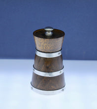 Load image into Gallery viewer, An Edwardian Sterling Silver and Oak Milk Churn Pepper Grinder. Birmingham 1912