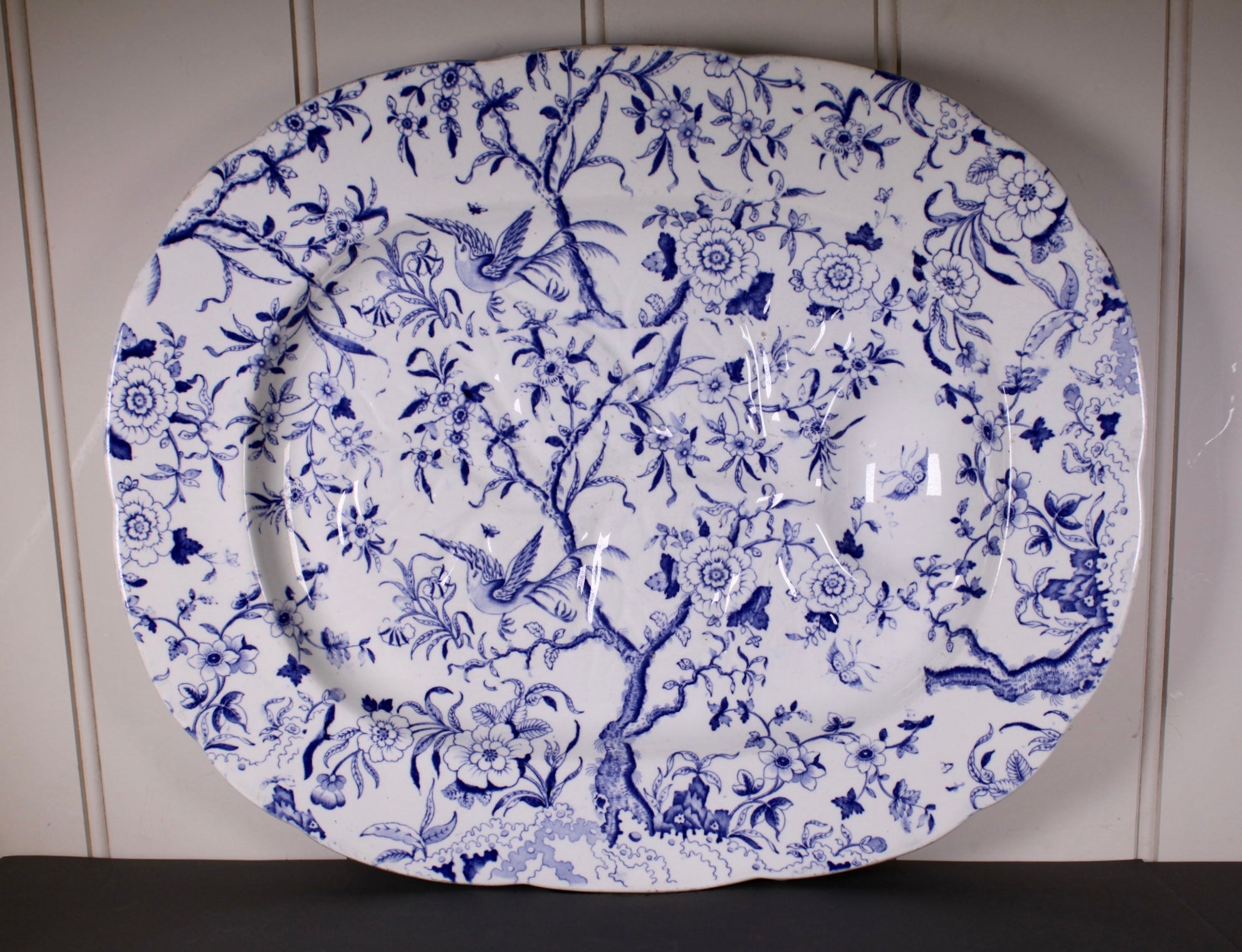 A Rare Blue And White Brameld Platter. Circa 1830 – Hamish Clark Antiques