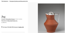 Load image into Gallery viewer, A Watcombe Terracotta Company sterling silver mounted ice bucket designed by Dr Christopher Dresser. 1875