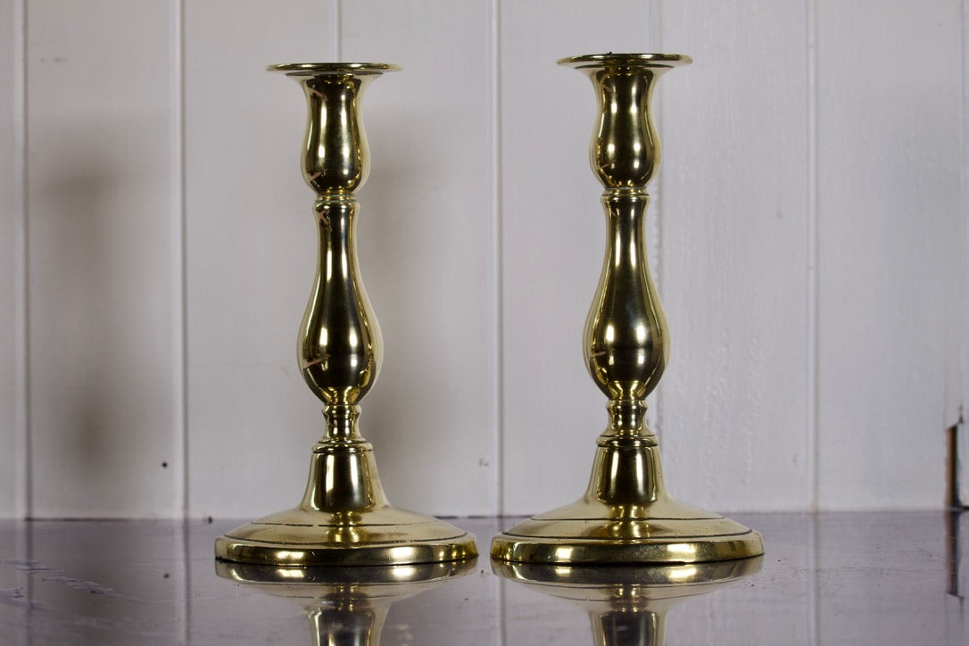 Pair of Antique Brass Candlesticks – Love After Love