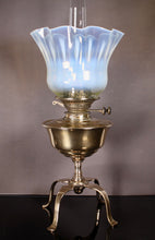 Load image into Gallery viewer, A WAS (William Arthur Smith) Benson table lamp with original Whitefriars Glass Shade