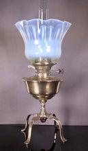 Load image into Gallery viewer, A WAS (William Arthur Smith) Benson table lamp with original Whitefriars Glass Shade