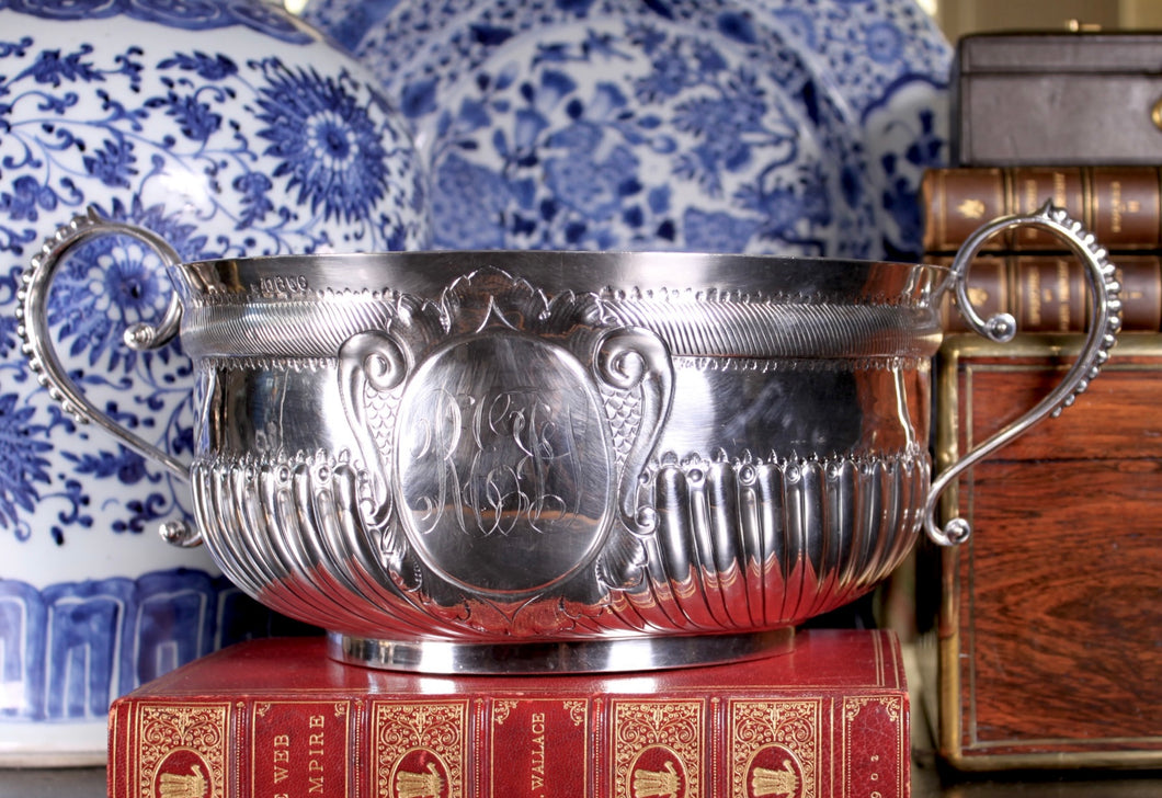 A large Britannia Standard Silver Two Handled Bowl. London 1888