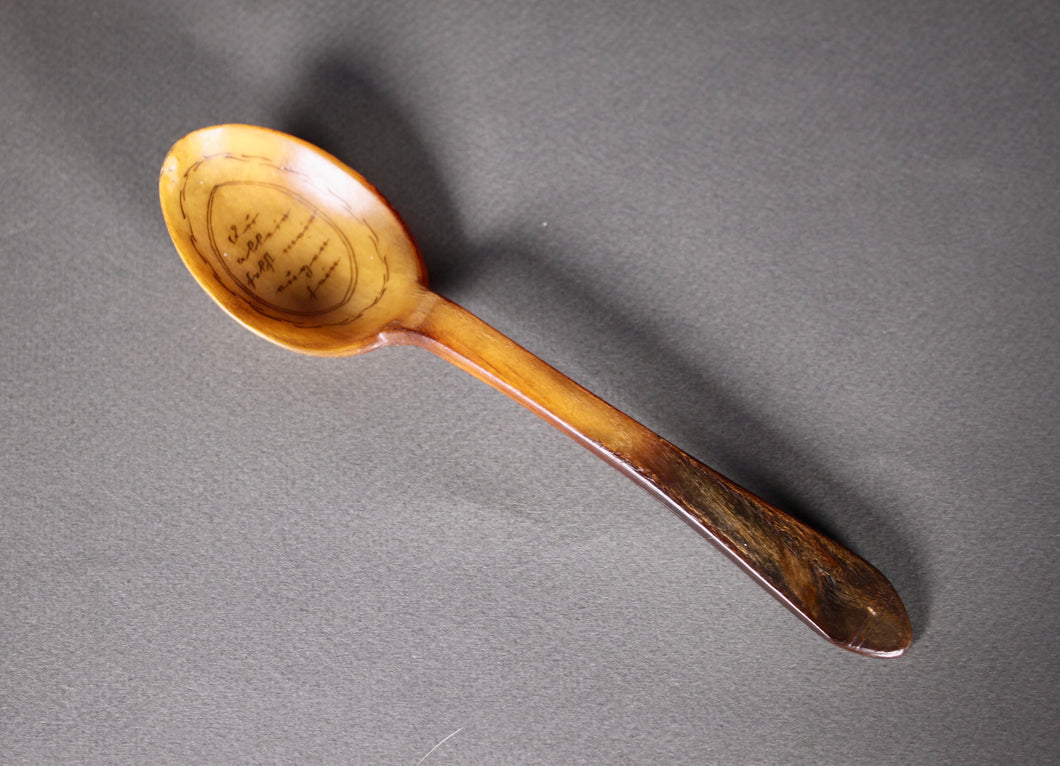 18th Century Folk Art horn Spoon. South Tyrol, Italy Circa 1770