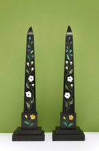 Load image into Gallery viewer, A rare pair of 19th century Derbyshire Ashford Pieta Dura Obelisks English circa 1870
