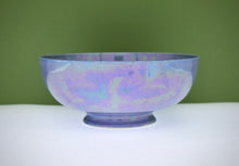 Load image into Gallery viewer, A fine Ruskin delphinium blue crystalline lustre eggshell footed bowl, dated 1922
