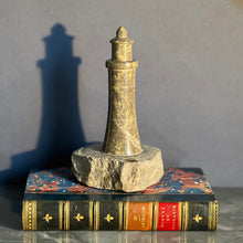 Load image into Gallery viewer, A Cornish polished serpentine Lighthouse paperweight.
