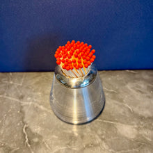 Load image into Gallery viewer, A large Edwardian ribbed glass and sterling silver match striker, London 1910
