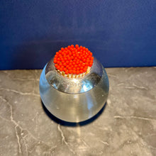 Load image into Gallery viewer, A large Edwardian ribbed glass and sterling silver match striker. Birmingham 1905
