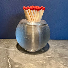 Load image into Gallery viewer, An Edwardian ribbed glass and sterling silver match striker. London 1907
