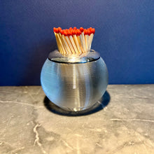 Load image into Gallery viewer, An Edwardian ribbed glass and sterling silver match striker. London 1907
