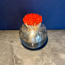 Load image into Gallery viewer, An Edwardian ribbed glass and sterling silver match striker. London 1904
