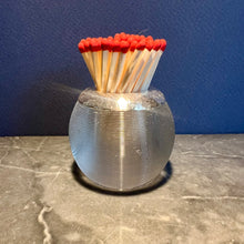 Load image into Gallery viewer, An Edwardian ribbed glass and sterling silver match striker. Birmingham 1903
