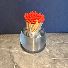 Load image into Gallery viewer, An Edwardian ribbed glass and sterling silver match striker. London 1909

