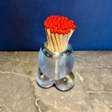 Load image into Gallery viewer, An Edwardian ribbed glass and sterling silver match striker. Birmingham 1905
