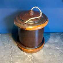 Load image into Gallery viewer, A 19th century turned Lignum Vitae cylindrical string box Circa 1840
