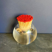 Load image into Gallery viewer, A large ribbed glass and sterling silver match striker. London 1917
