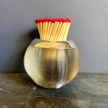Load image into Gallery viewer, A large ribbed glass and sterling silver match striker. London 1917
