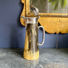 Load image into Gallery viewer, A 19th century Horn Jug with Silver plated mounts and a glass bottom. English Circa 1880
