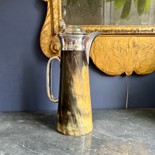 Load image into Gallery viewer, A 19th century Horn Jug with Silver plated mounts and a glass bottom. English Circa 1880
