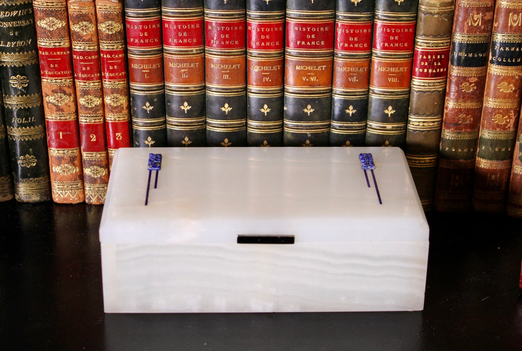 An Art Deco Onyx Table Box made by Henry Griffith & Sons England for Hardy Brothers Australia.