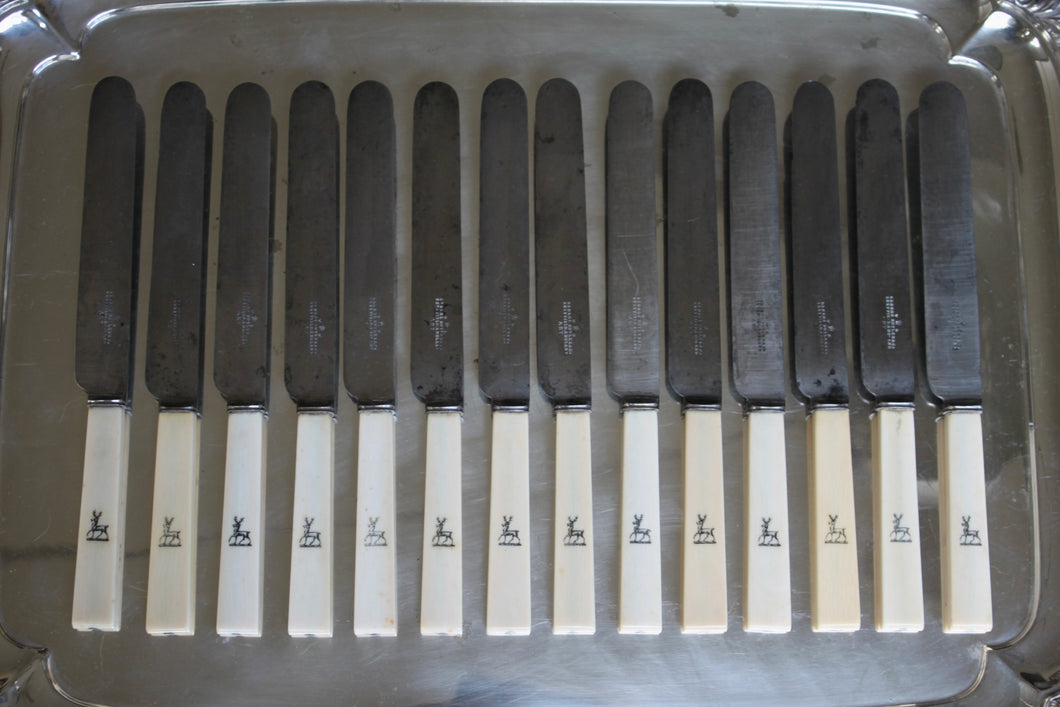 Sixteen Ivory Handled large knives. English Circa 1865
