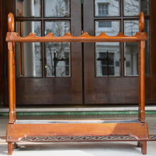 Load image into Gallery viewer, A 19th century walnut gothic style umbrella or stick stand. Attributed to E. W. Pugin and C &amp; R Light. English Circa 1881
