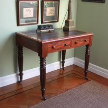 Load image into Gallery viewer, A George IV mahogany two drawer writing table. English Circa 1830
