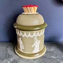 Load image into Gallery viewer, A Cartlon Ware sage green jasper ware match striker. Circa 1998
