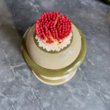 Load image into Gallery viewer, A Cartlon Ware sage green jasper ware match striker. Circa 1998
