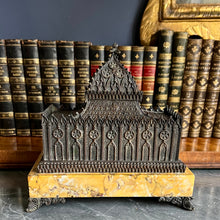 Load image into Gallery viewer, A French Restoration period bronze gothic inkstand. Circa 1820
