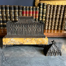 Load image into Gallery viewer, A French Restoration period bronze gothic inkstand. Circa 1820
