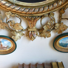Load image into Gallery viewer, A Regency gilt wood and gesso convex mirror. English circa 1815
