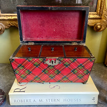 Load image into Gallery viewer, A 19th century Tartanware tea caddy. Scottish Circa 1850
