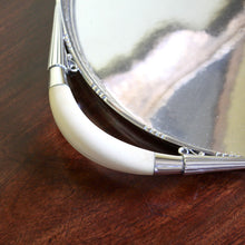 Load image into Gallery viewer, A rare Georg Jensen Sterling silver "Cosmos" tray with ivory handles. Circa 1945-49
