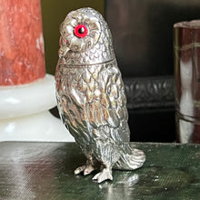 Load image into Gallery viewer, A rare sterling silver novelty 'Owl' pepper pot. Sheffield 1855
