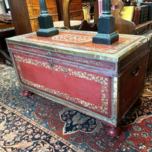 Load image into Gallery viewer, A fine large early nineteenth century Chinese Export red leather travelling trunk. Circa 1820
