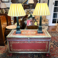 Load image into Gallery viewer, A fine large early nineteenth century Chinese Export red leather travelling trunk. Circa 1820
