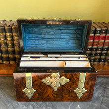 Load image into Gallery viewer, A Victorian Burr Walnut brass bound domed topped box. English Circa 1870
