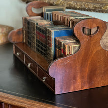 Load image into Gallery viewer, A rare Georgian mahogany double sided, two handled book carrier/stand. English Circa 1820
