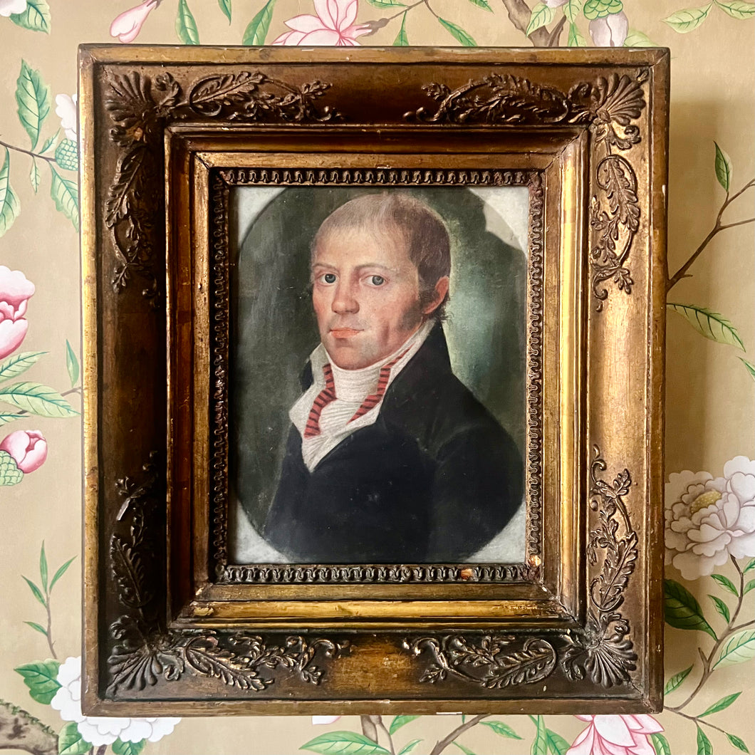 An early 19th century pastel portrait of a young gentleman.Circa 1820