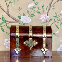 Load image into Gallery viewer, A Victorian Burr Walnut brass bound domed topped box. English Circa 1870
