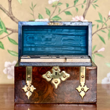 Load image into Gallery viewer, A Victorian Burr Walnut brass bound domed topped box. English Circa 1870
