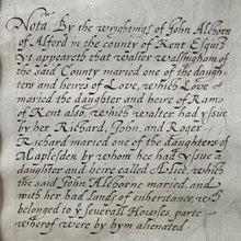 Load image into Gallery viewer, The ancient family tree of the Alchorne family of Sussex and Kent.  English 18th century
