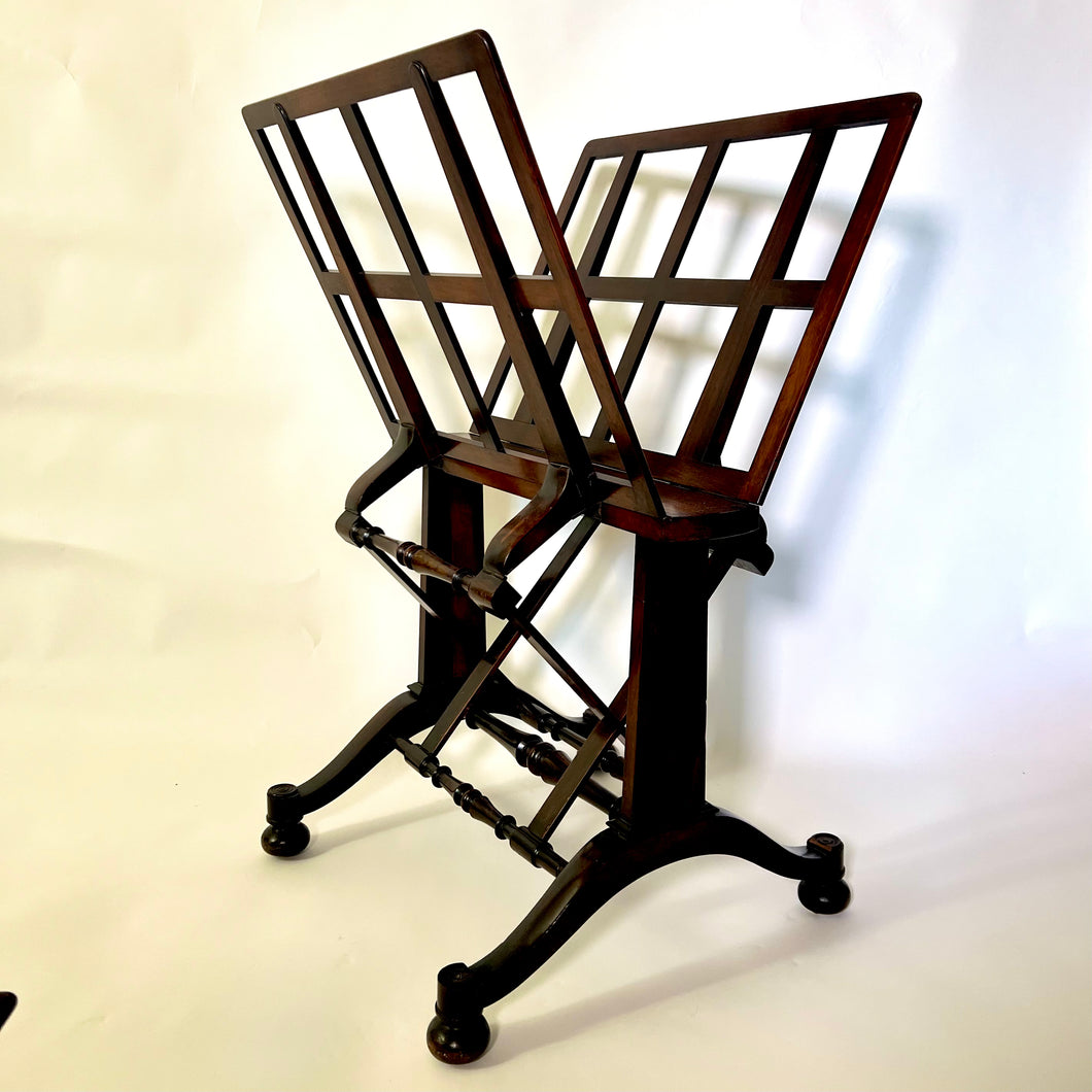 A late Regency Rosewood Library Folio Stand with adjustable sides. English Circa 1820